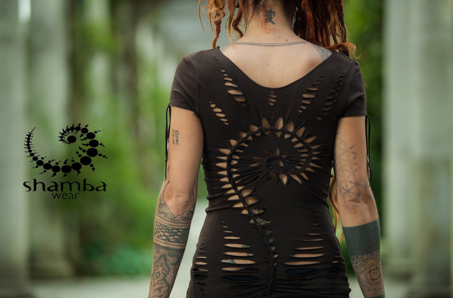 Image of Braided Spiral Hippie Short Sleeve Top~
