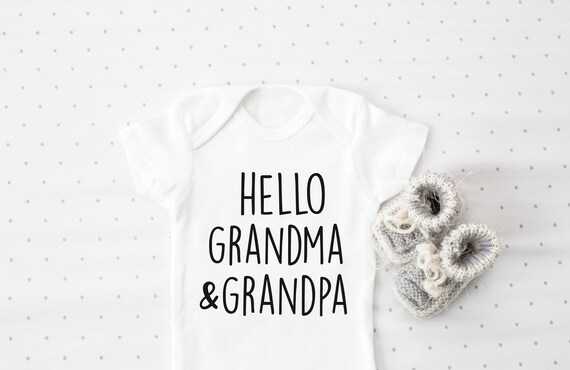 hello grandma and grandpa onesie