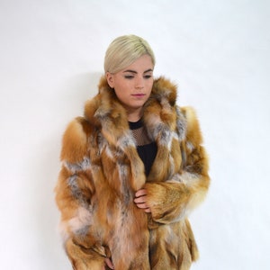 Real Fox Fur Coat Canadian Red Fox Fur Hooded Coat. Genuine - Etsy