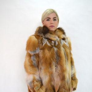 Real Fox Fur Coat Canadian Red Fox Fur Hooded Coat. Genuine - Etsy