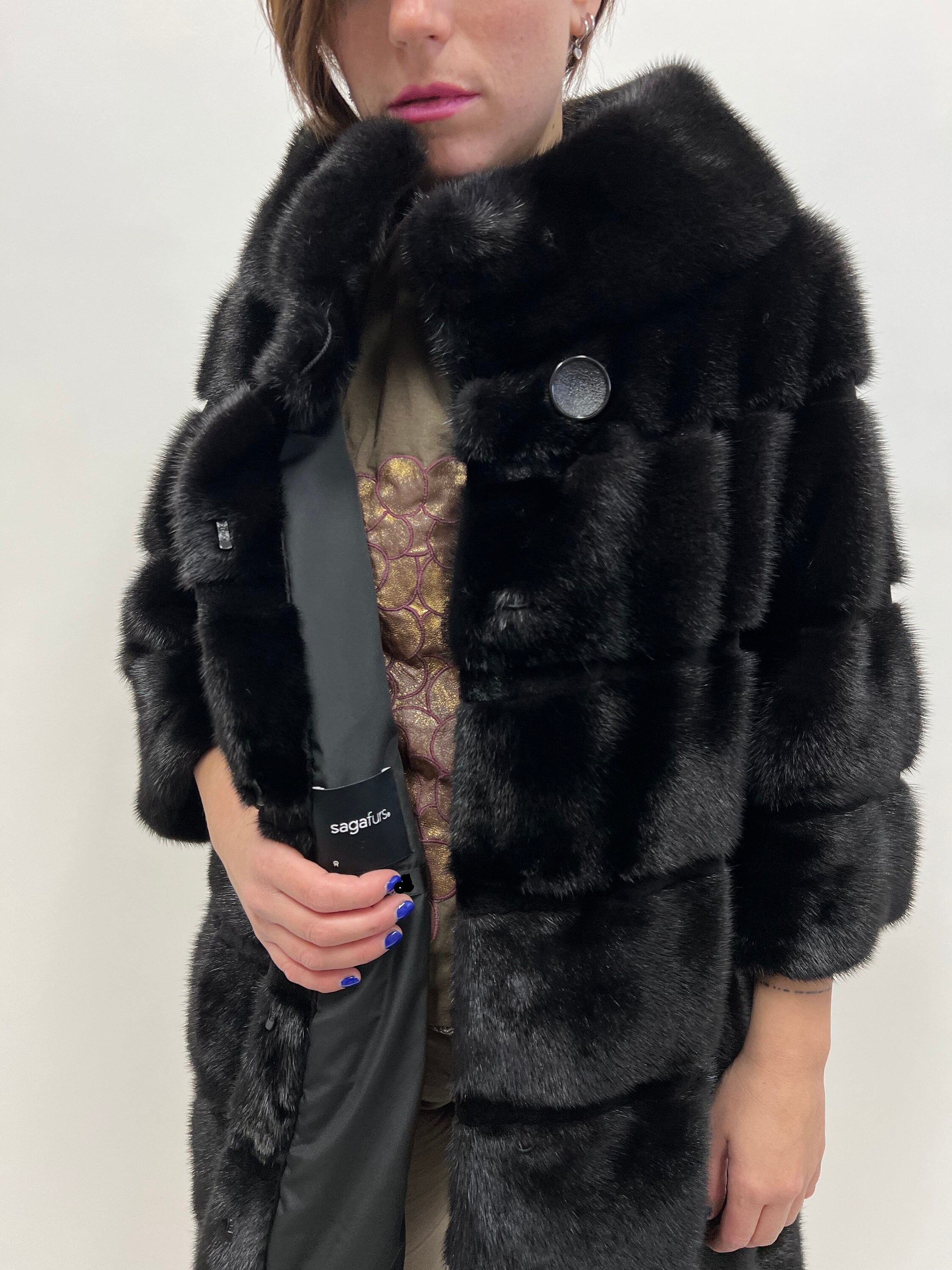 Saga Mink Fur Coat: Black Sheared Stripe Jacket - Etsy