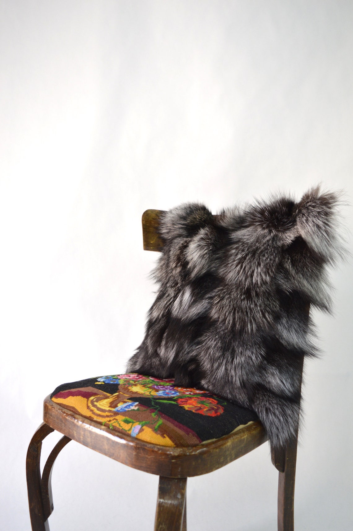 Real Fur Pillow Silver Fox Fur Pillow Case Cushion Cover Etsy