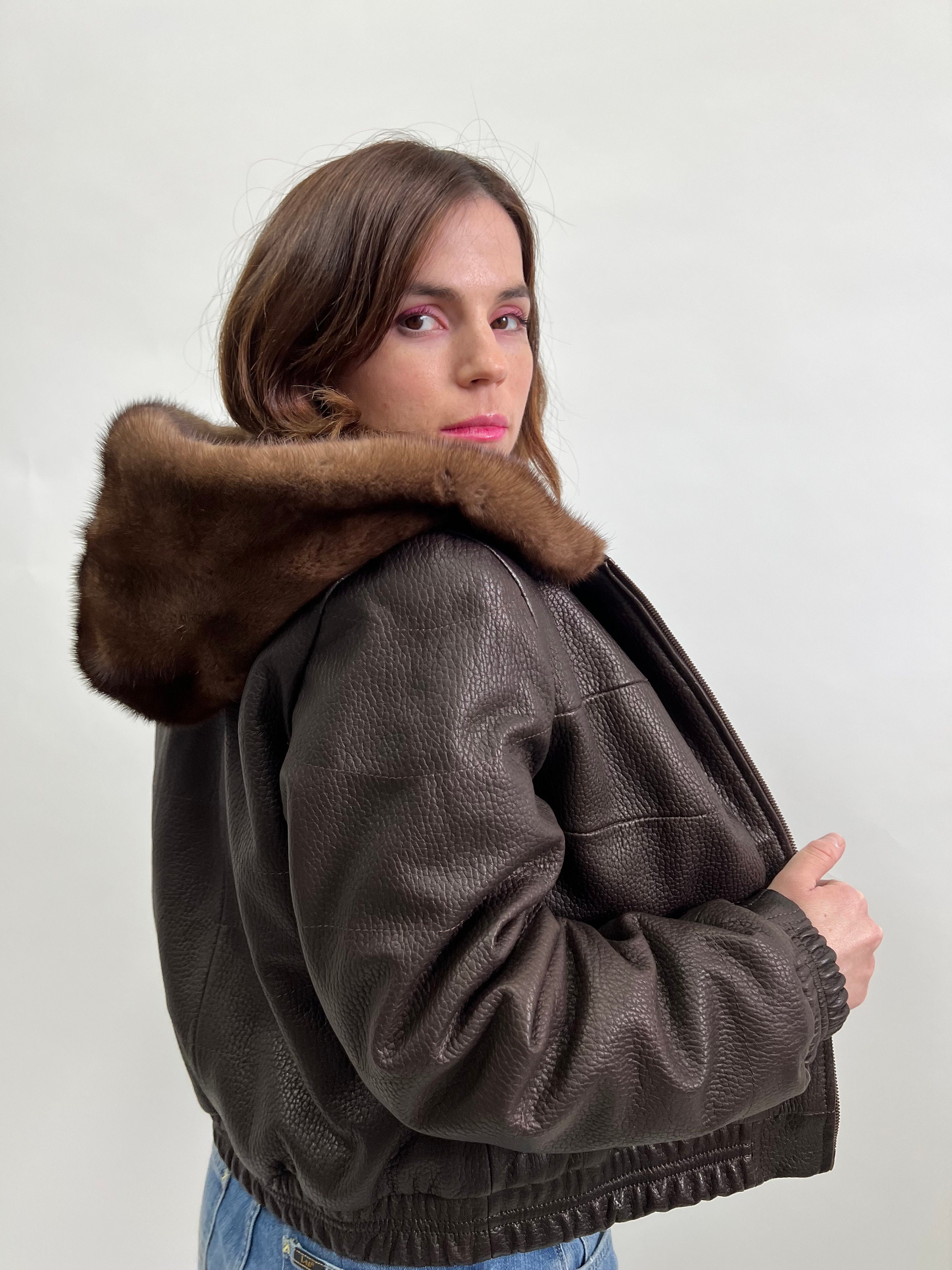 Reversible Leather and Mink Coat - Etsy Canada