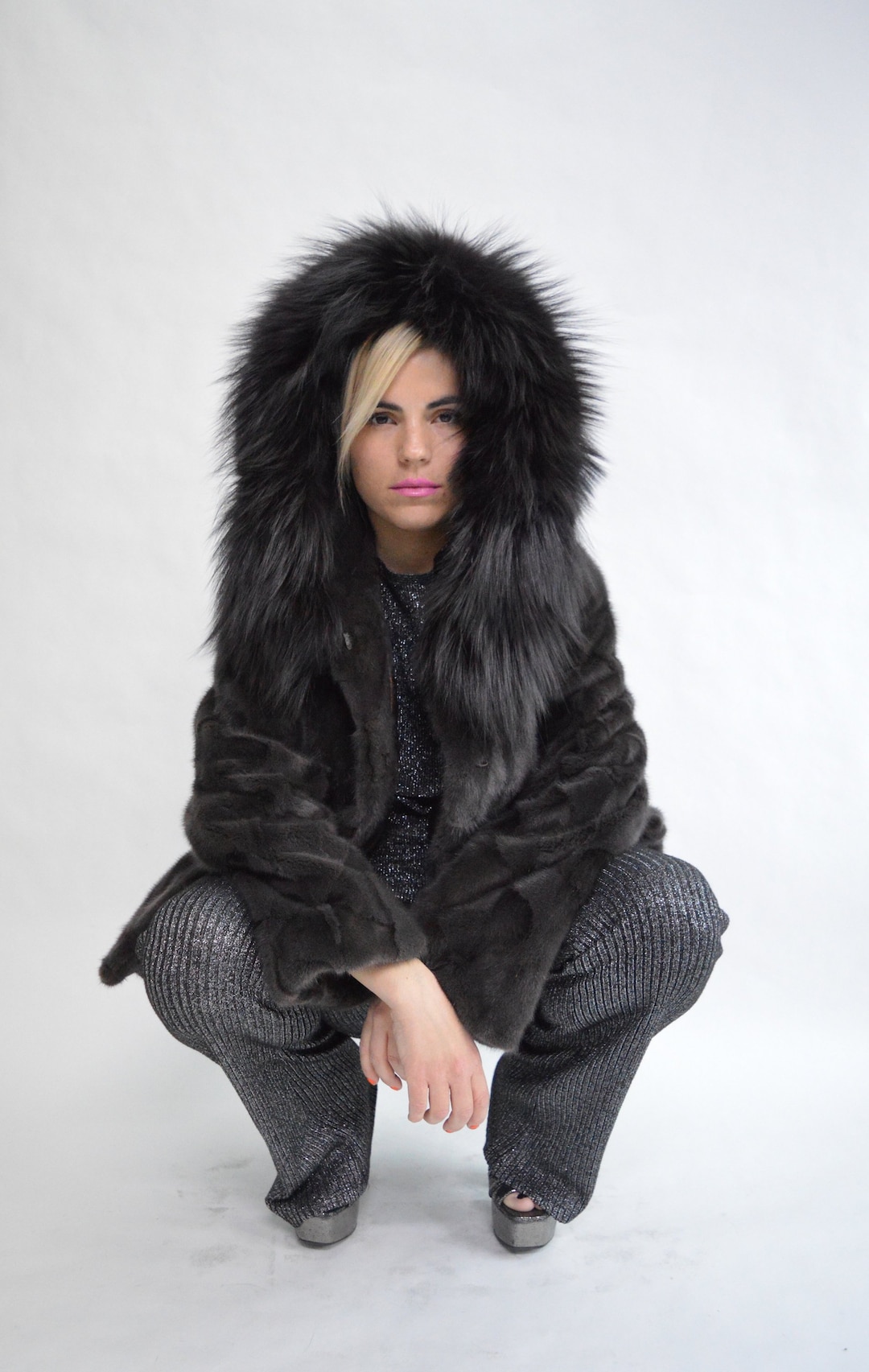 Hood Principles Fur Coat Buy Real Black Fur Mink Fur Coat With