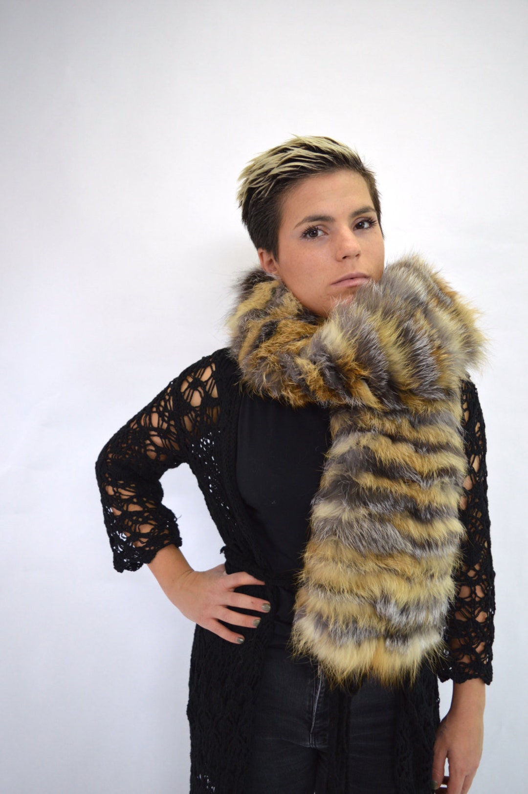 Real Fur Scarf, Fox Fur Scarf, Red Fox Fur Scarf ,neck Warmer, Wrap