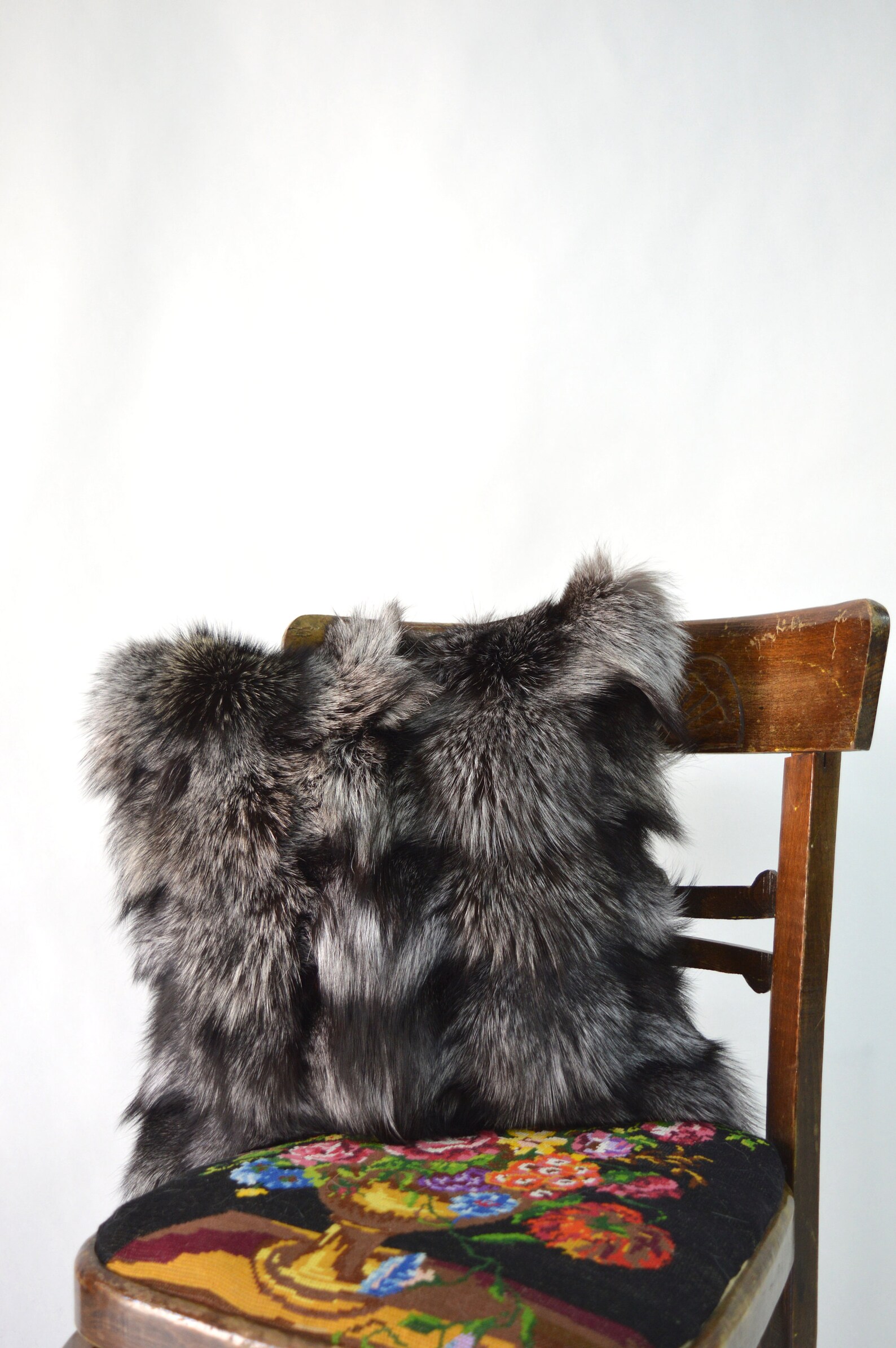 Real Fur Pillow Silver Fox Fur Pillow Case Cushion Cover Etsy