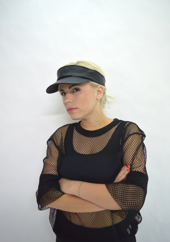 Cappellino in vera pelle cappello in pelle da tennis nera | Etsy Italia