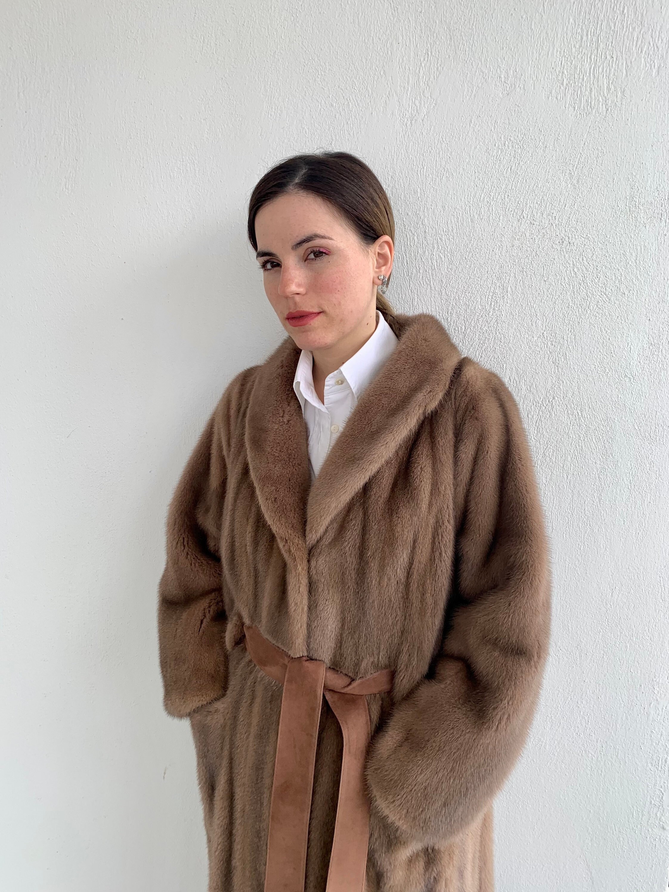 Belted Mink Coat - Etsy