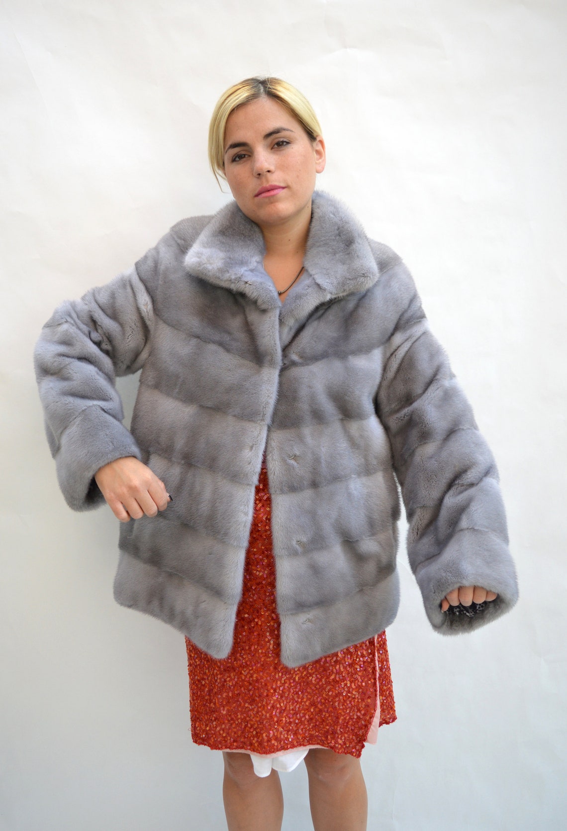 Real Mink Fur Coat Sapphire Mink Fur Stroller Stunning Full | Etsy