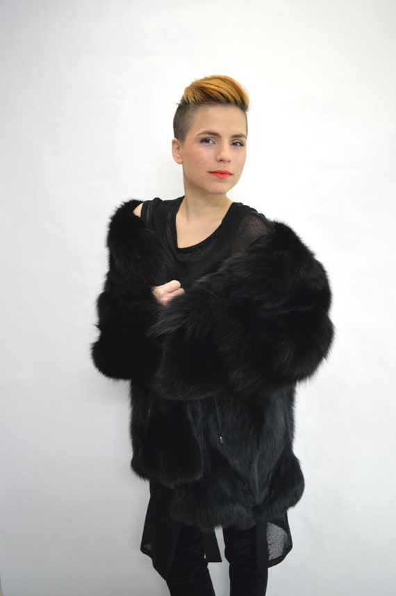 Black Real Rabbit Fur Coat | Sherrill & Bros | Affordable Luxury M
