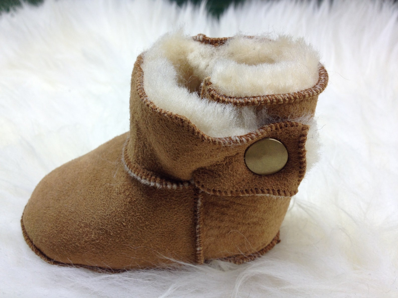 Genuine Shearling Boots for Babies Crib Fur Boots in Merino | Etsy