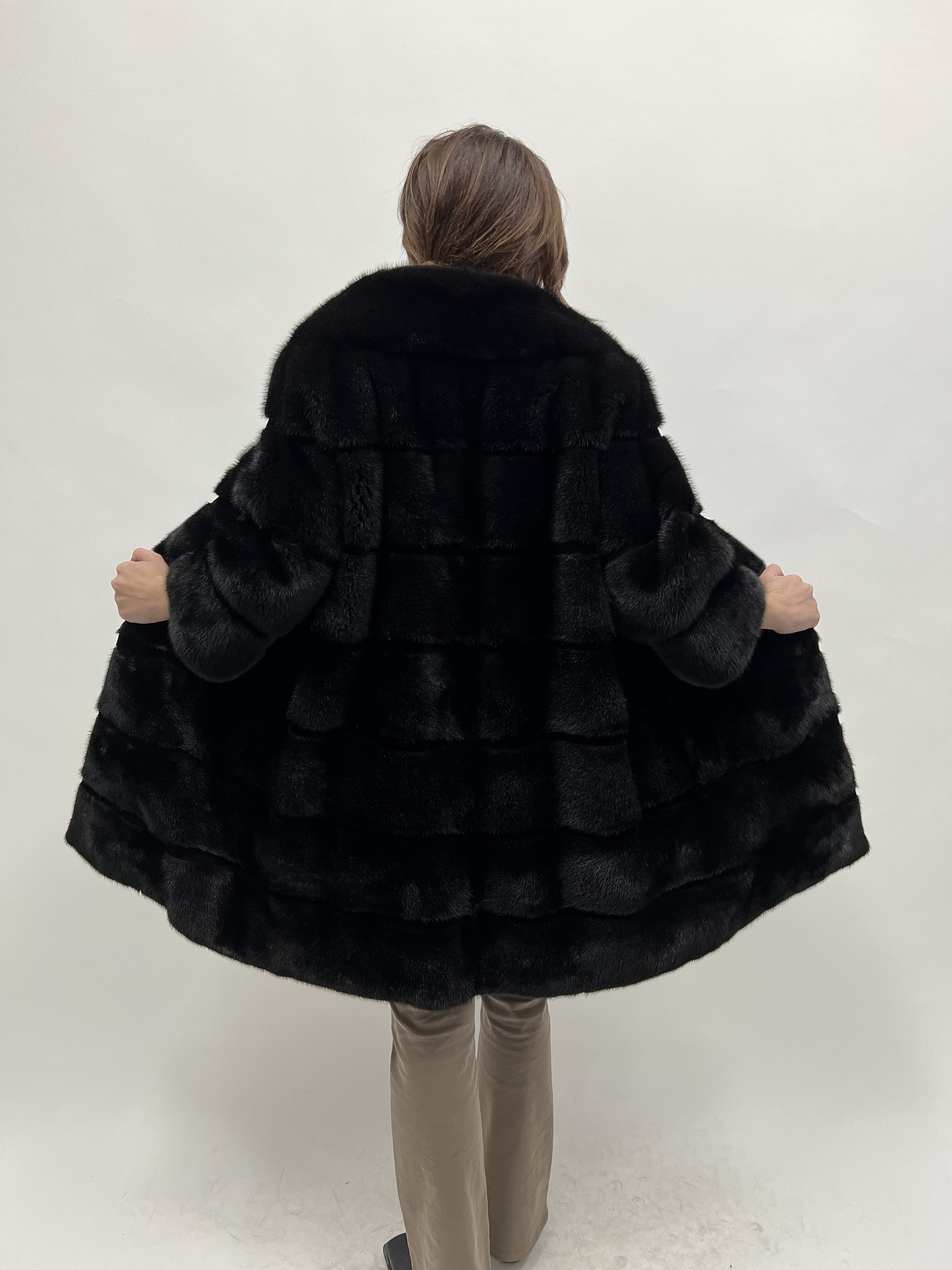 Saga Mink Fur Coat: Black Sheared Stripe Jacket - Etsy