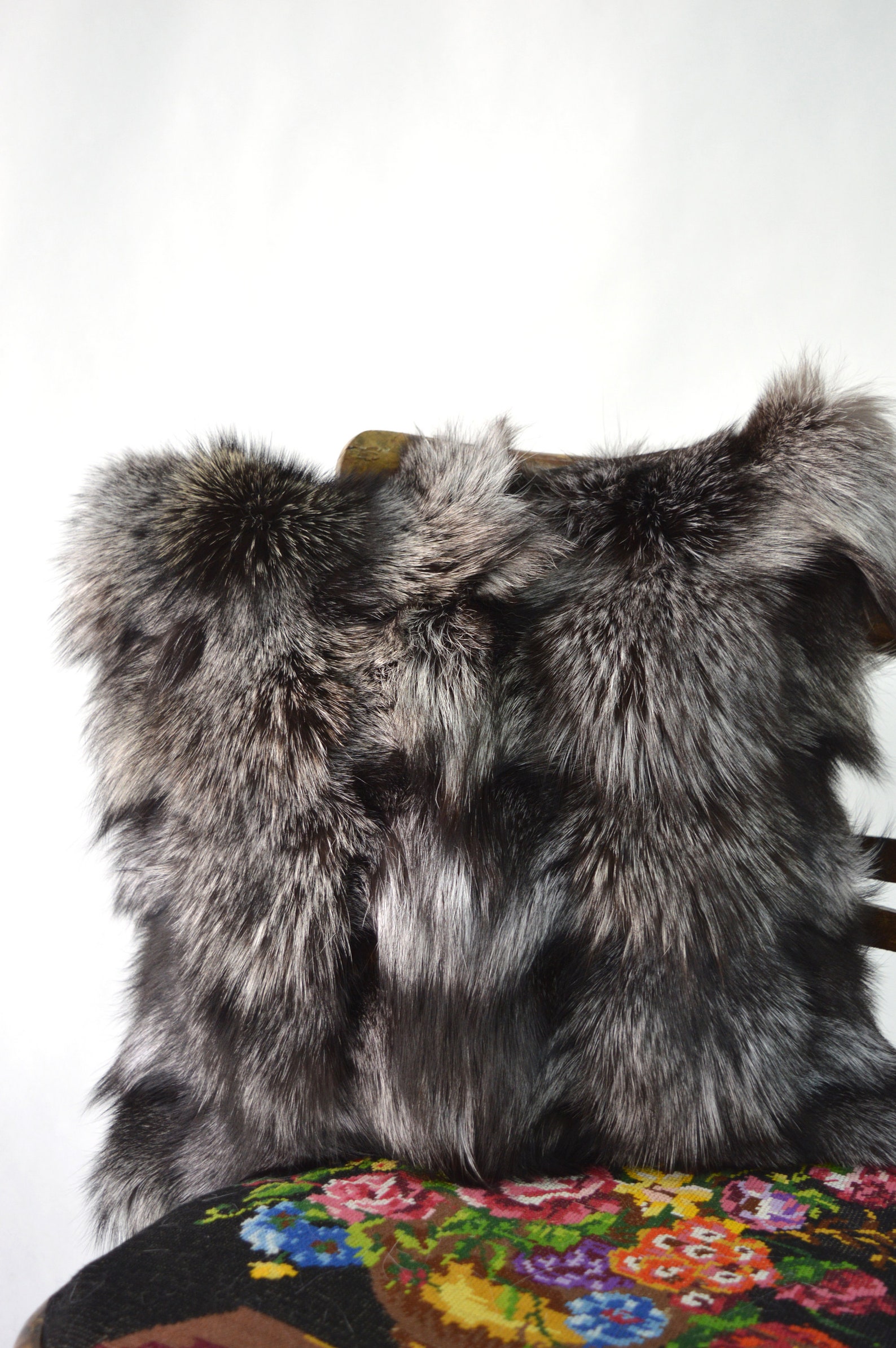 Real Fur Pillow Silver Fox Fur Pillow Case Cushion Cover Etsy