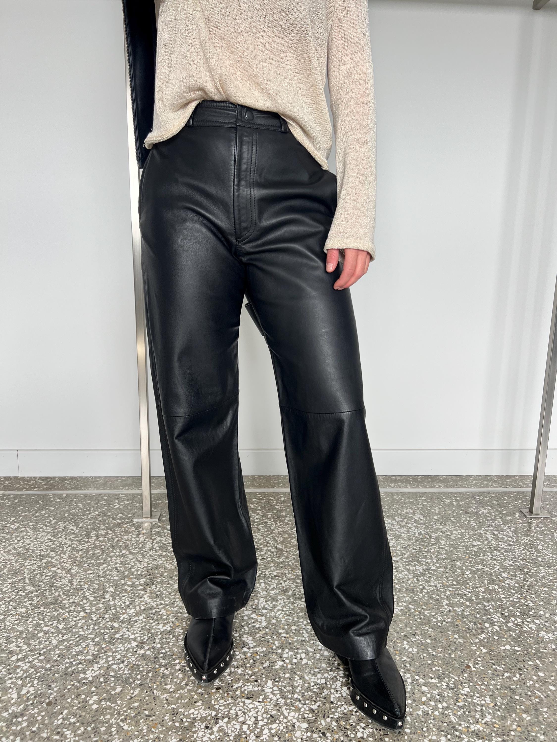 Black Nappa Lamb Leather Trousers: Handmade Zip up Pants - Etsy