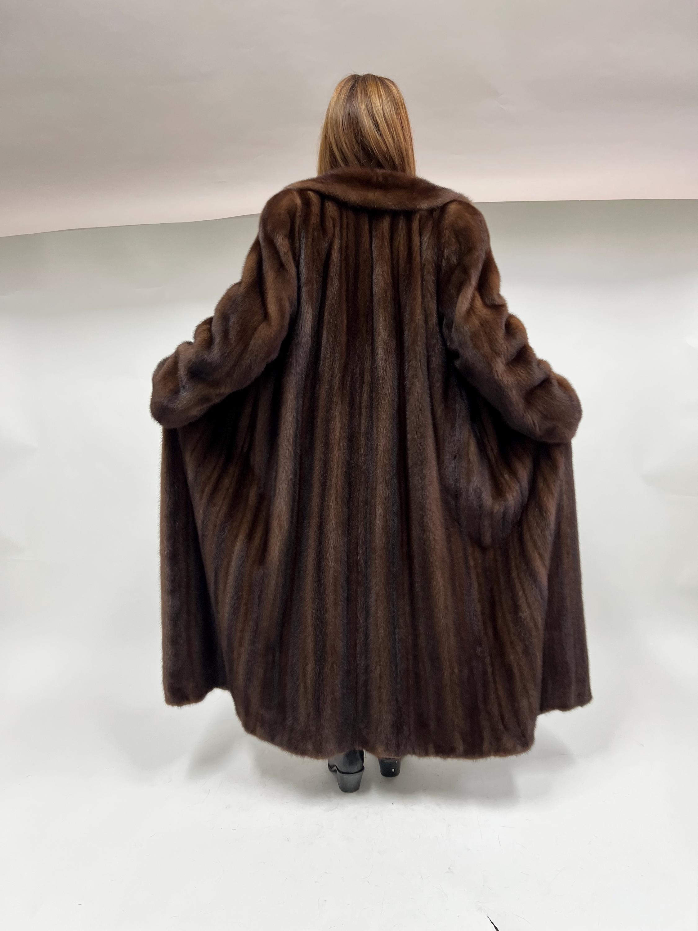 Demi Buff Mink Fur Coat: Long Collared Stroller, Handmade in