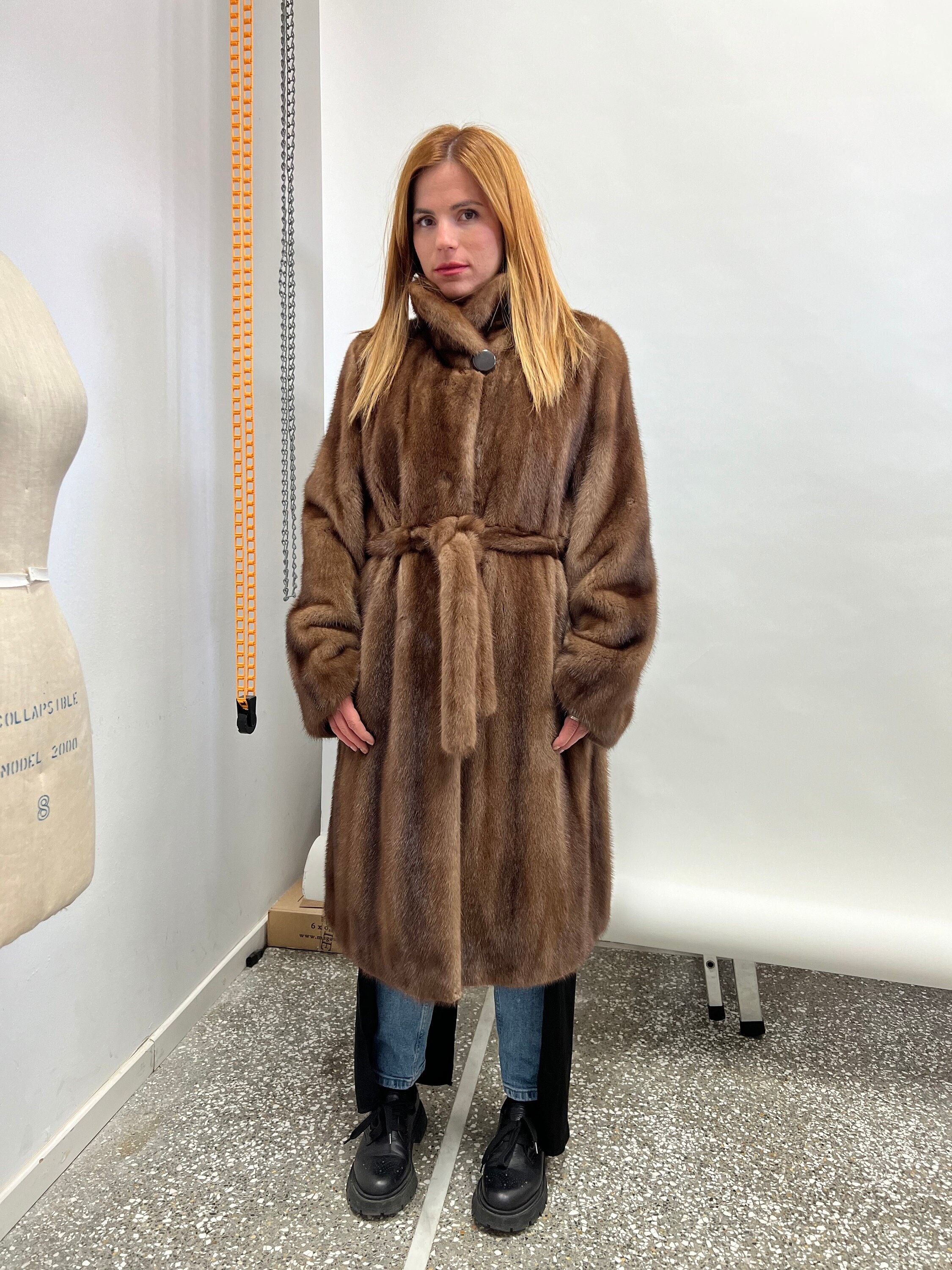 Abrigo Largo De Invierno Con Capucha De Piel De Conejo Sintético Para Mujer, Chaqueta Cálida Con Cordón, Marrón