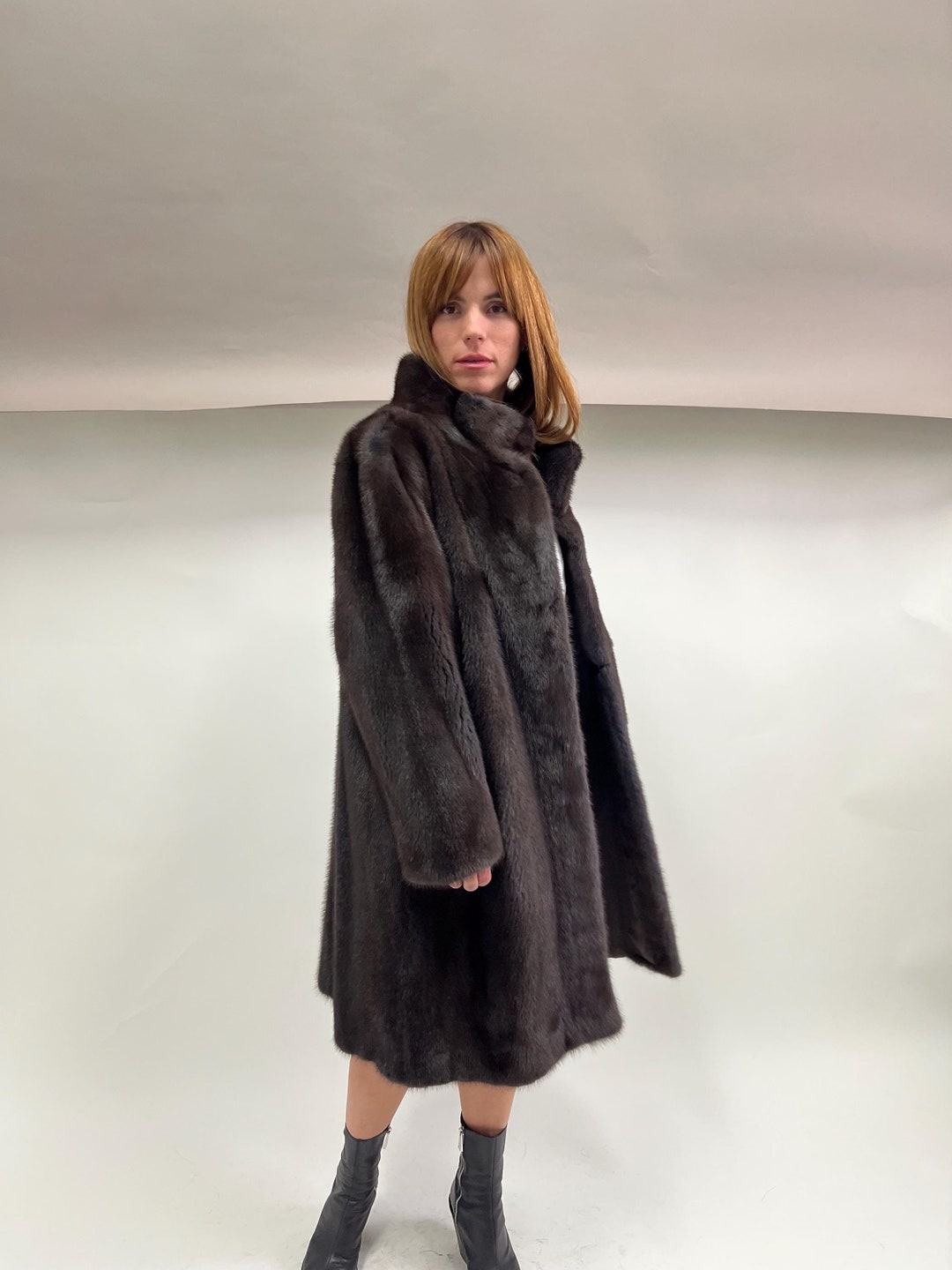 レア 総丈80 銀サガ ミンク MINK コート リアルファー 本毛皮レッド 