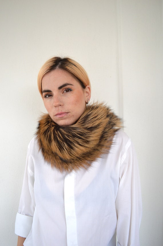 New Women's Real Genuine Fox Fur Stretchable Scarf Headband Neck Warmer Wrap
