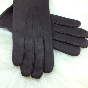Genuine leather gloves, real leather gloves, black leather gloves, leather gloves, gift for him, genuine leather pelt, gloves for men.