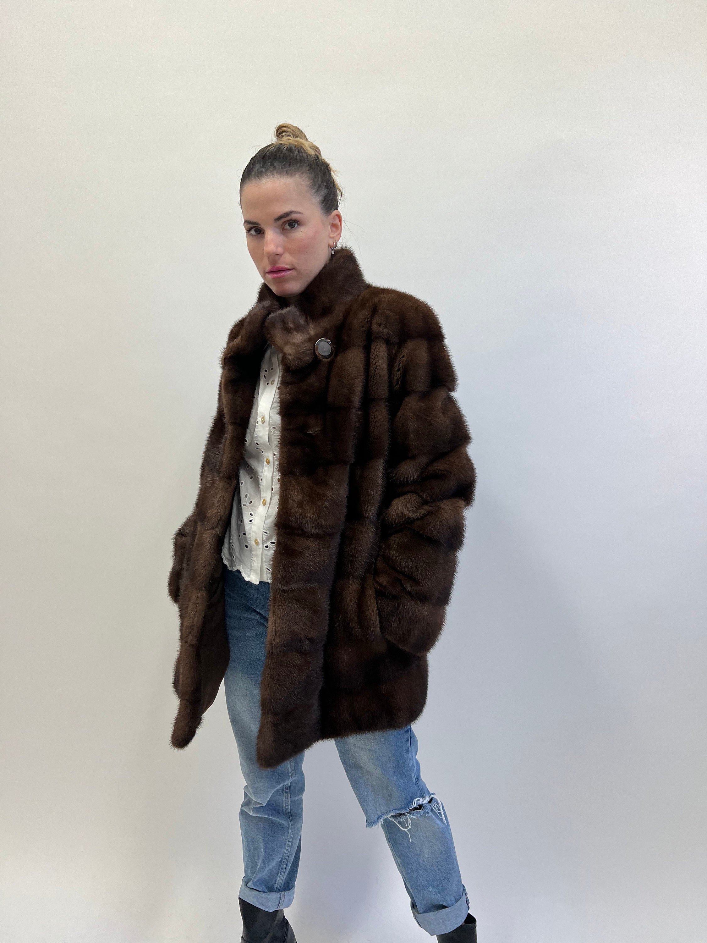 ミンク　毛皮コート　ブラウン 毛皮コート 中古・古着通販】- (-) ミンク毛皮コート ブラウン