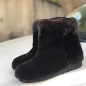 mink fur boots