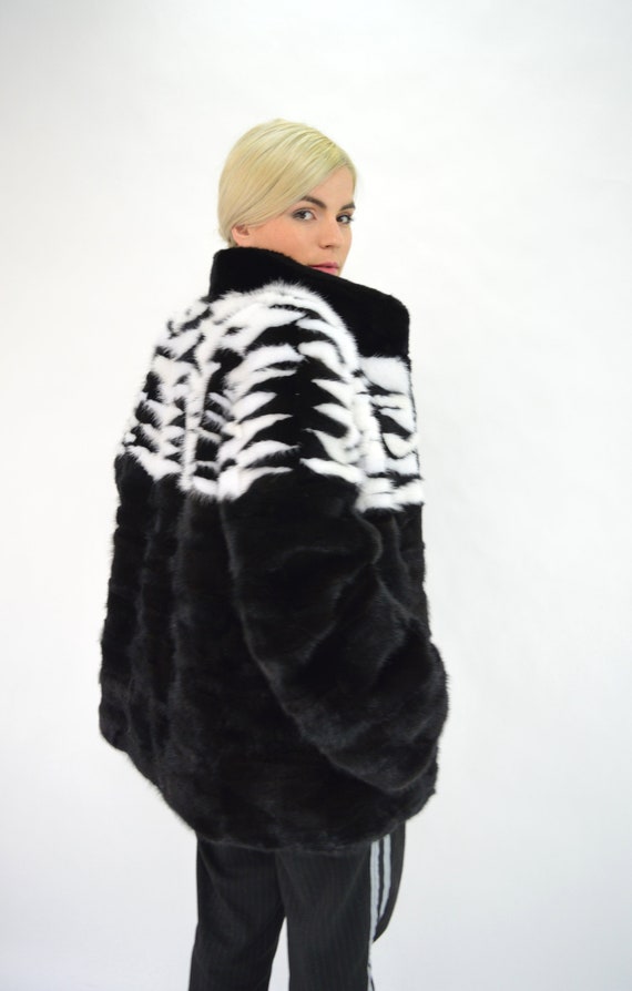Real fur coatnew black mink fur coat genuine mink fur | Etsy