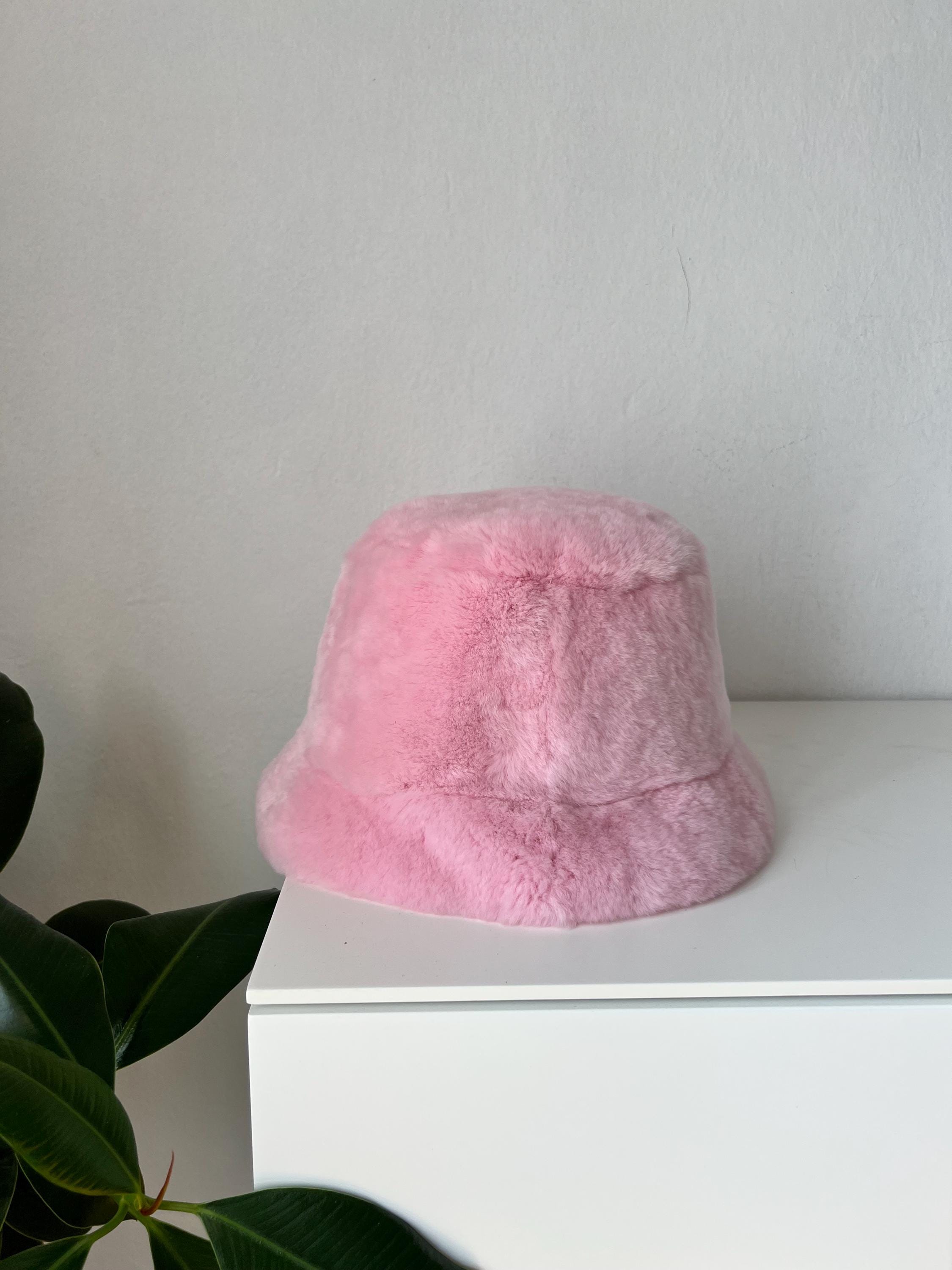 Women\'s Mink Fur Bucket Hat - Burgundy Multi Burgundy Mink Fur Bucket Hat: Handmade Rabbit Fur With  main image 3