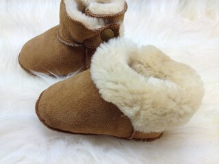 Scarpine Brubaker In Pelle Di Agnello Per Neonato - Calde, Morbide E Antiscivolo - Ideali Per L'Inverno - Colore Nero, Taglia 16