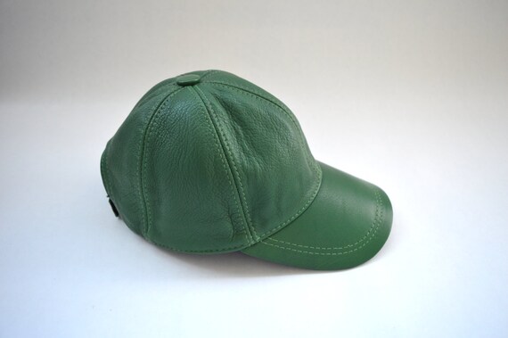 green leather hat
