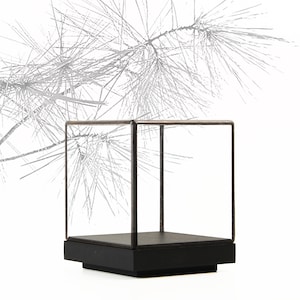 9x9x11 cm (3.5x3.5x4.3 inches)-Glass Display Showcase for miniatures, jewelry, mineral collection or other-Tabletop-Matt Black Finish