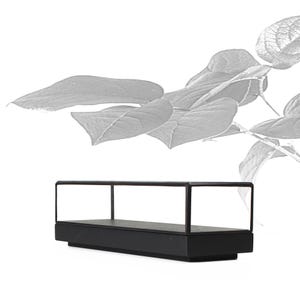 24x8x7 cm (9,5x3,1x2,7 inches) - Glass Display Showcase - Tabletop - Matt Black Finish