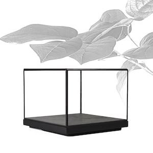17x17x13,5 cm (6,7x6,7x5,3 inches) - Glass Display Showcase - Tabletop - Matt Black Finish