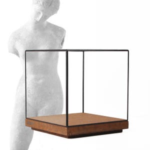 18x18x20 cm (7,1x7,1x7,9 inches) - Glass Display Showcase - Tabletop - rust oxidation