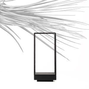 7x7x16 cm (2.7x2.7x6,3 inches)-Glass Display Showcase for jewelry, fossils or precious objects-Tabletop-Matt Black