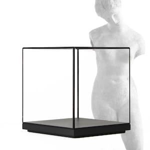 19x19x21 cm (7.5x7.5x8.3 inches)-Glass Display Showcase-Tabletop-Matt Black Finish