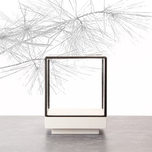 9x9x12 cm (3.5x3.5x4.7 inches)-Glass Display Showcase for miniatures, jewelry, minerals-Tabletop-Matt white