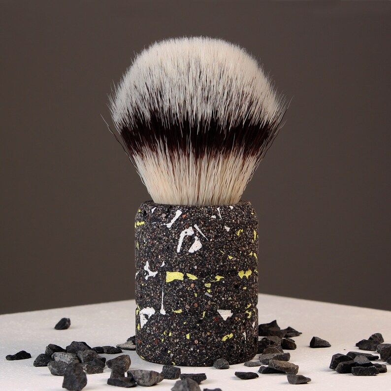 Black Terrazzo Concrete and Volcanic Ash Shaving Brush 24 - Etsy