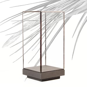 9x9x21 cm (3.5x3.5x8.3 inches)-Glass Display Showcase for precious and collectibles objects-Tabletop-Anthracite finish