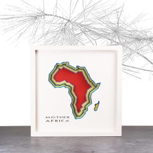 Mother Africa - Muurkunst - Meerlaagse sculptuur - Woon-/kantoorinrichting