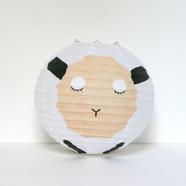Lampion mouton blanc en papier japonais, lanterne en papier de riz, chambre de bébé et d'enfant, décoration intérieure