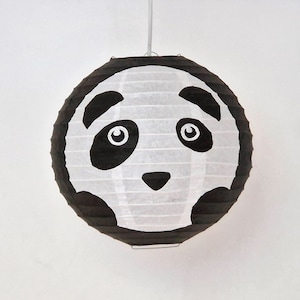 Handbemalte Panda-Lampe auf japanischer Papierlaterne, Innendekoration, rote Panda-Lampe, Kinderzimmer und Babyzimmer