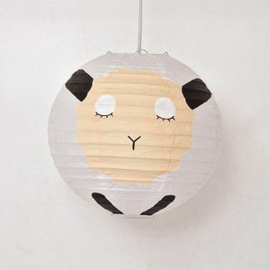 Lanterna di pecora dipinta a mano su lanterna di carta giapponese decorazione interna lampada panda rossa per camera dei bambini e asilo nido