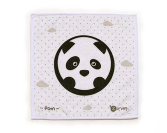 Essuie main panda noir et blanc, petite serviette pour bébé et petits enfants, serviette animal, cadeau de naissance