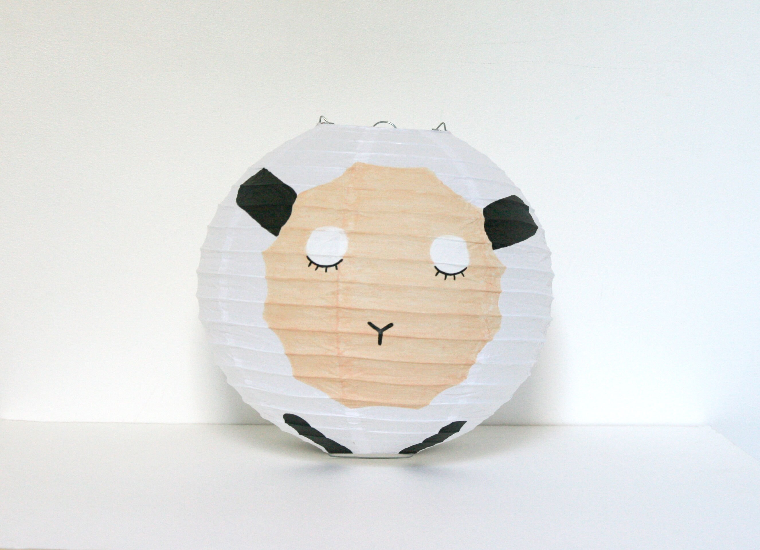 lampion mouton blanc en papier japonais, lanterne de riz, chambre bébé et d'enfant, décoration intérieure