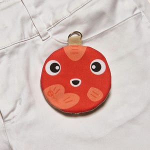Bolsa redonda feita à mão com zíper mini carteira de peixe acessório peixinho dourado para criança ou adulto