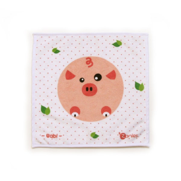 Essuie main cochon rose, petite serviette pour bébé et petits enfants, serviette animal, cadeau de naissance
