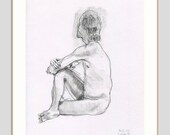 Articles Similaires à Male Nude Original Au Fusain Et Dessin