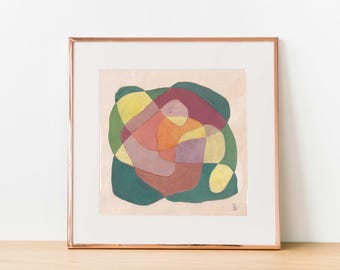 Pintura abstracta ORIGINAL de 5,9" x 5,9" - N.º 4, técnica mixta, original de Catalina Somolinos