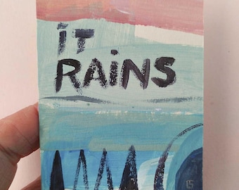 ACEO Original Abstracto, Serie "Versos de amor", minitarjetas de gouache y acrílico de 6,35 x 8,9 cm.