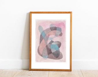 Abstract watercolour drawing N.5 A5 - Original abstract watercolor drawing with organical shapes by Catilustre